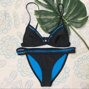 TopShop blue and black bikini